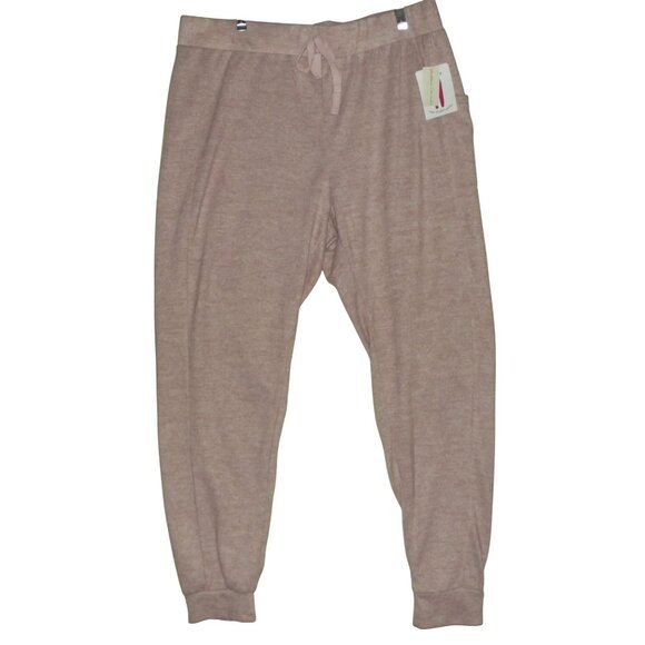 Bobbie Brooks Pants Womens 3X Jogger Pink heather High Rise cozy knit sweatpants - Picture 1 of 14